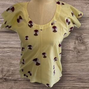 Yellow Patterned Women's Top